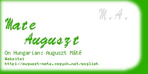 mate auguszt business card