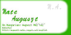 mate auguszt business card